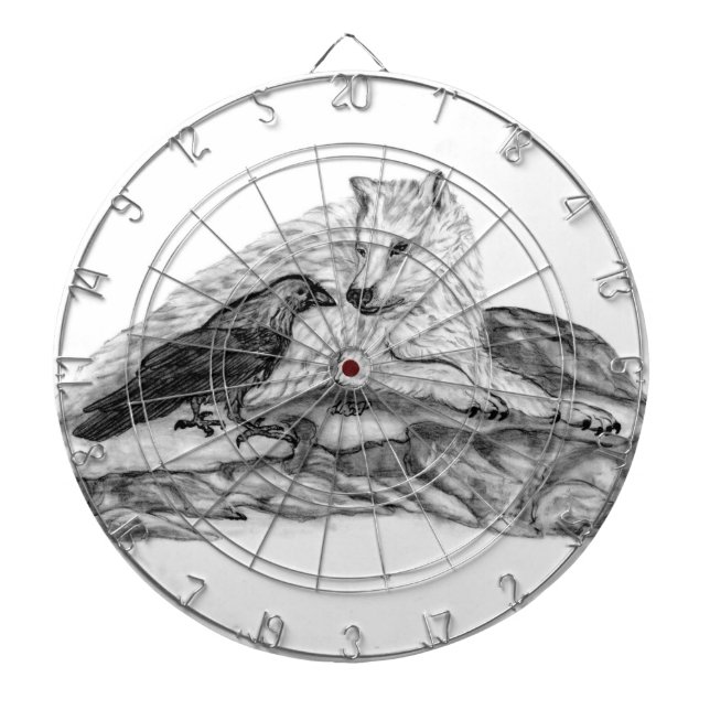 Jeu De Fléchettes Wolf et Raven noir et blanc (Devant)