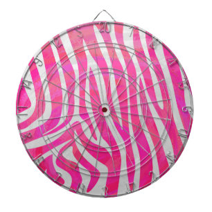 Jeu De Fléchettes Zebra Hot Pink et White Print