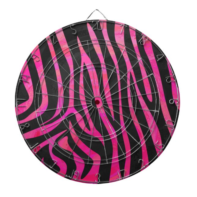 Jeu De Fléchettes Zebra noir et rose chaud (Devant)