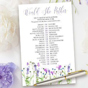 Jeu de Fleur Sauvage Violette 'Préférerait-Elle' p