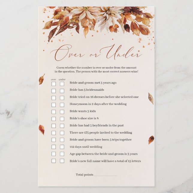 Jeu de fleurs d'orange bohème floral Over ou Under (Devant)