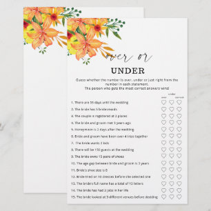 Jeu de Floral over ou under pour la douche de la m