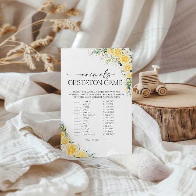Jeu de gestation d'animaux Fête prénatale fleurs j (Créateur téléchargé)