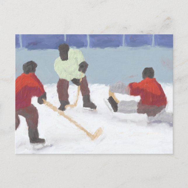 Jeu de hockey, carte postale (Devant)