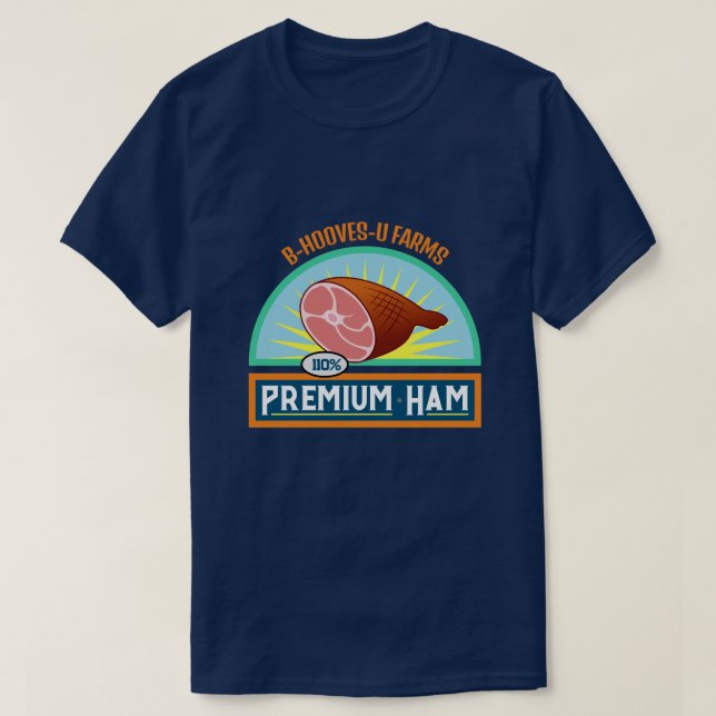 Jeu de jeu "Premium Ham" Navy T-Shirt (Design devant)