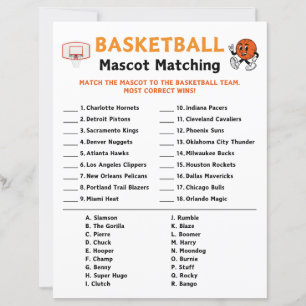 Jeu de jumelage Mascotte de basket