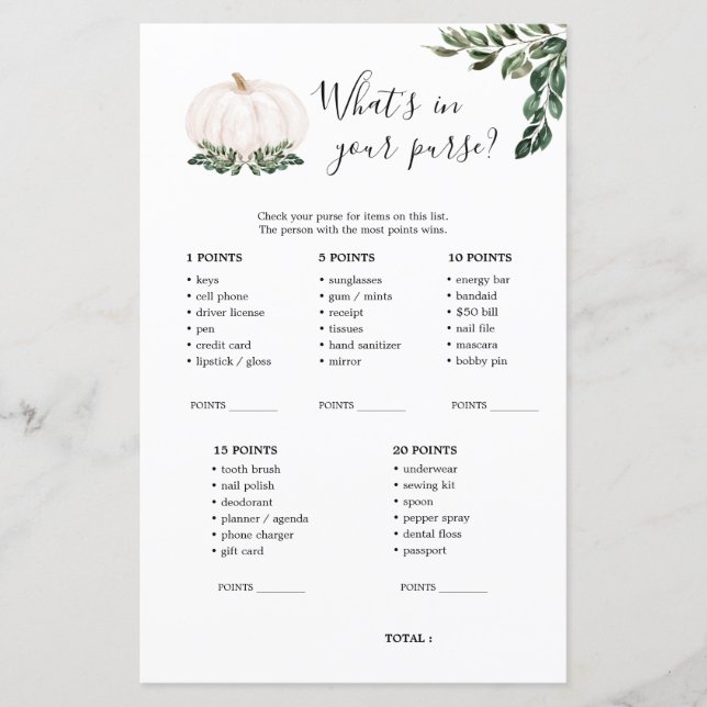 Jeu de la citrouille blanche d'automne Qu'est-ce q (Devant)