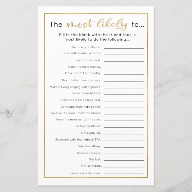 Jeu de la fête de graduation amusante - Le plus pr (Devant)