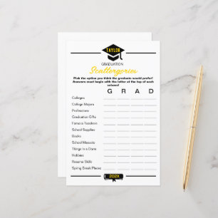 Jeu de la fête de graduation - Scattergories