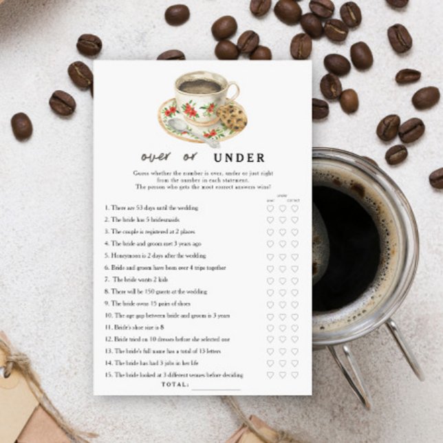Jeu de la mariée sur ou sous la tasse de café (Créateur téléchargé)