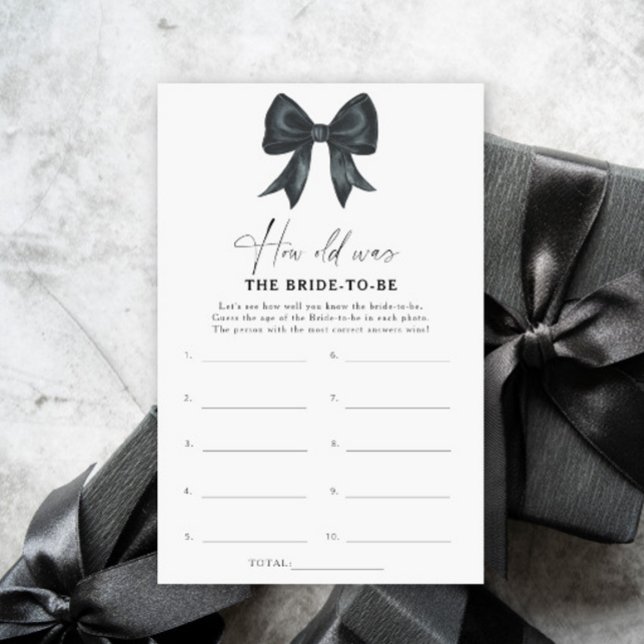 Jeu de l'âge de la future mariée Black Bow (Créateur téléchargé)