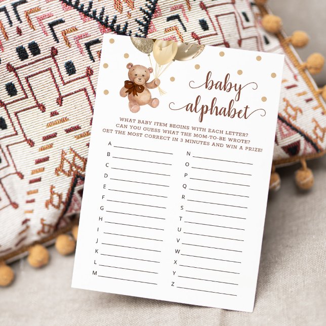 Jeu de l'alphabet bébé ABC Jeu Baby Shower Carte O (Créateur téléchargé)