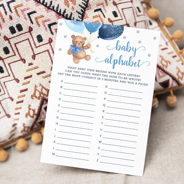 Jeu de l'alphabet bébé ABC Jeu Baby Shower Carte O (Créateur téléchargé)