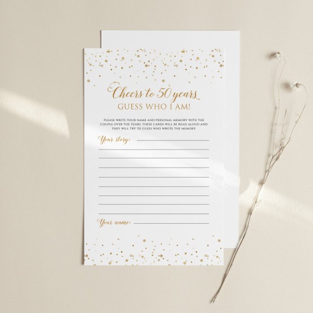 Jeu de l'anniversaire de mariage Invité qui je sui (Anniversary Game Guest Who I Am)