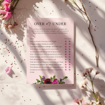 Jeu de l'eau rose floral aquarelle Over ou Under 