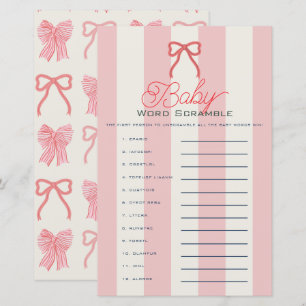 Jeu de lettres brouillées pour bébé avec Nœud Roug