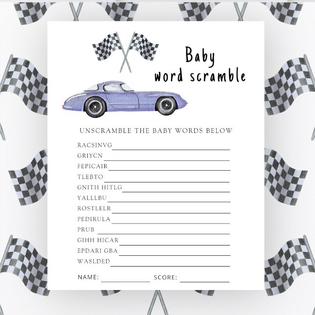 Jeu de lettres brouillées pour bébé - Voiture de c (Créateur téléchargé)