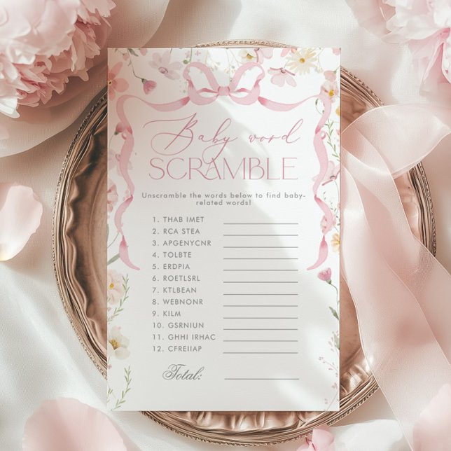 Jeu de lettres désordonnées bébé Arc rose fleur sa (Créateur téléchargé)