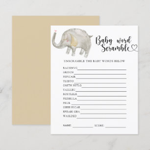 Jeu de lettres : Éléphant - Bébé