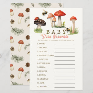Jeu de lettres mêlées Bébé Petit Garçon Champignon