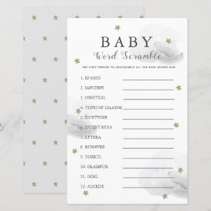 Jeu de lettres mélées pour Baby Shower sur le thèm