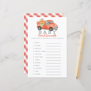 Jeu de lettres pour bébé camion à citrouilles roug