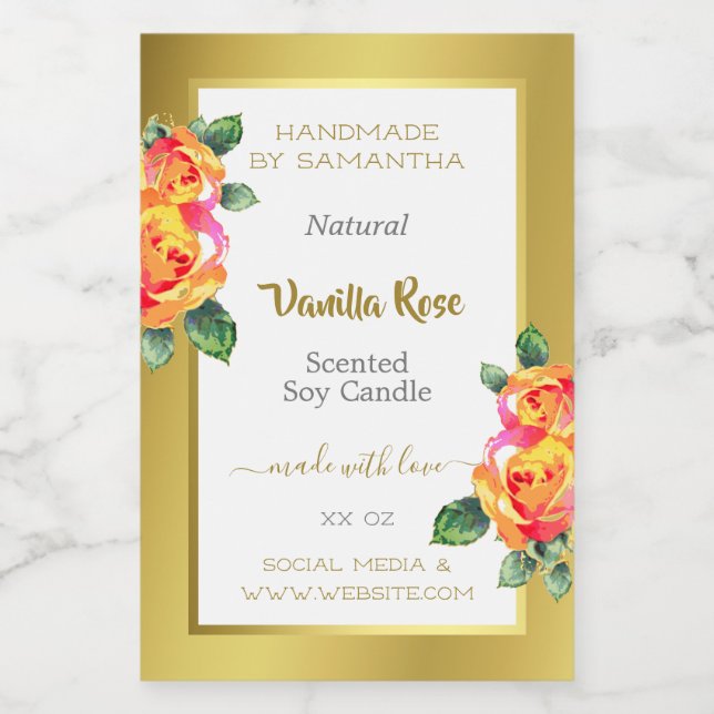 Jeu de l'oeil Or Floral produit Étiquette Beauté & (Étiquettes simples)