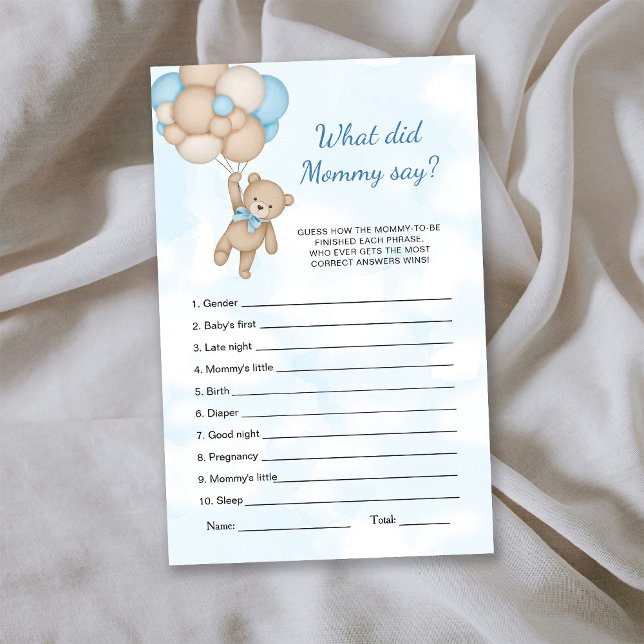 Jeu de l'ours en peluche Qu'est-ce que maman a dit (Créateur téléchargé)