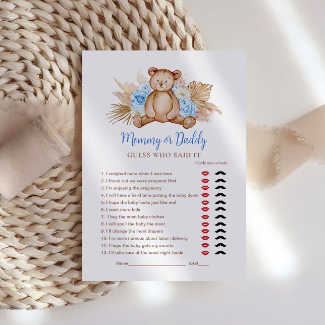 Jeu de maman ou papa bébé garçon ours en peluche (Créateur téléchargé)