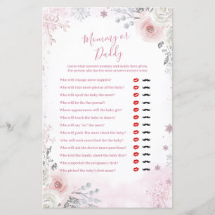 Jeu de Maman ou Papa Flocon de Neige Rose Pastel H