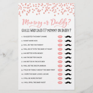 Jeu de Maman ou Papa pour la fête de Baby Shower
