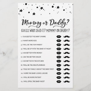 Jeu de Maman ou Papa pour la fête de Baby Shower