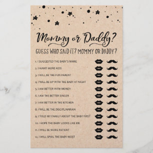 Jeu de Maman ou Papa pour la fête de Baby Shower