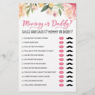 Jeu de Maman ou Papa pour la fête de Baby Shower