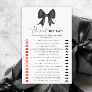Jeu de mariage à ruban noir Il a dit qu'elle avait