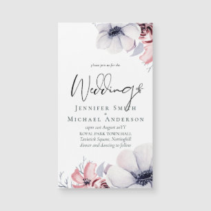 Jeu de Mariage à script floral de corail bleu de l