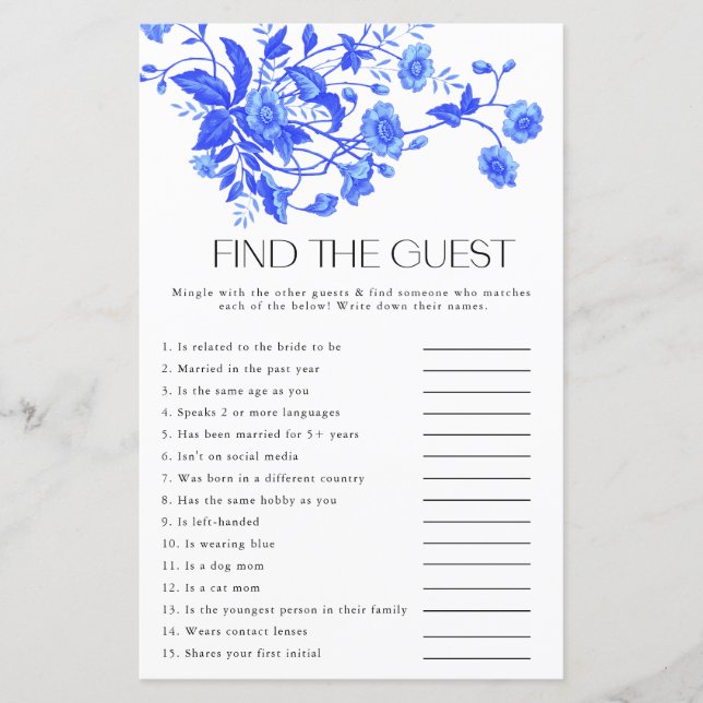 Jeu de mariage avec invité surprise sur le thème f (Devant)