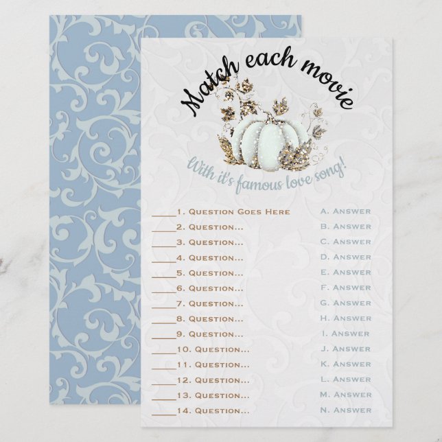 Jeu de mariage citrouille blanche or histoire de c (Devant / Derrière)