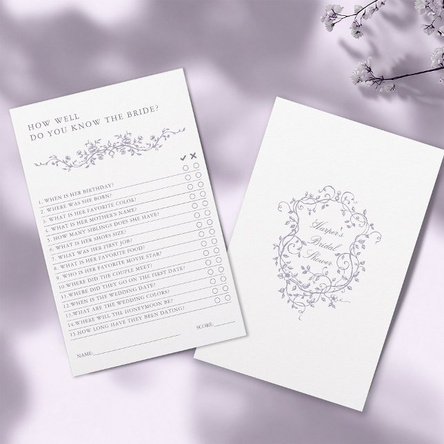 Jeu de mariage classique lavande française  (Front & Back)