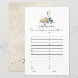 Jeu de mariage de A à Z Perles et Prosecco pour la