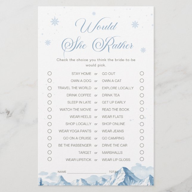 Jeu de mariage d'hiver bleu 'Préfèrerait-Elle' pou (Devant)