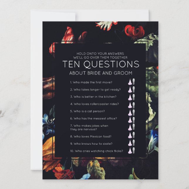 Jeu de mariage Dix Questions Jardin de Minuit (Devant)