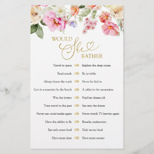 Jeu de mariage floral de printemps : Préférerait-e