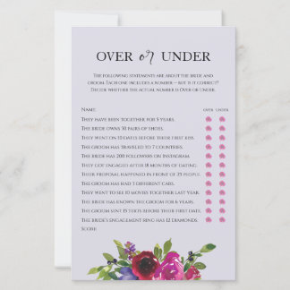 Jeu de mariage floral lavande poussiéreux Over ou 