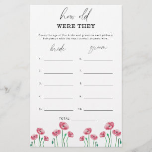 Jeu de mariage floral Quel âge avaient-ils