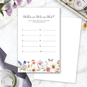 Jeu de mariage Floral Where Were We