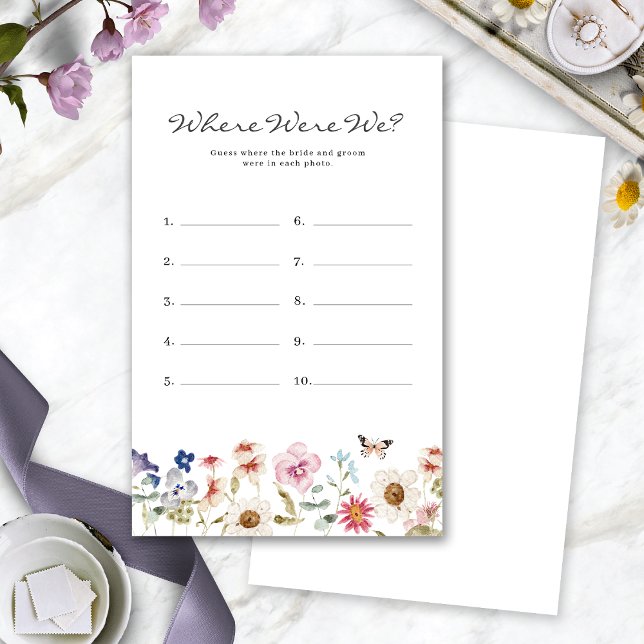 Jeu de mariage Floral Where Were We (Floral Where Were We Bridal Game by Painted Paperie
)