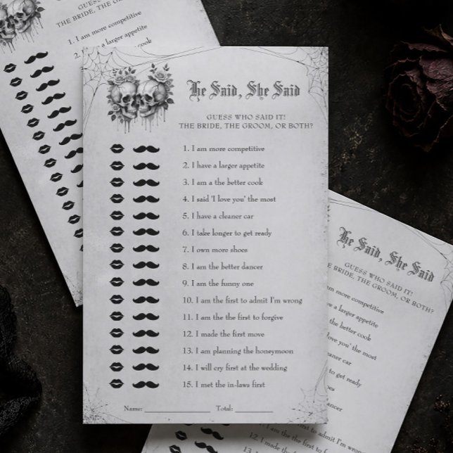 Jeu de mariage Halloween Il a dit Elle a dit (Créateur téléchargé)