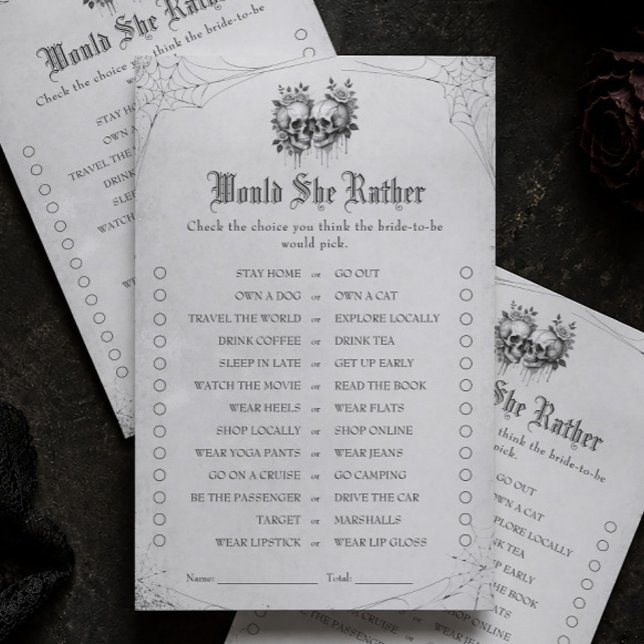 Jeu de mariage Halloween 'Préférerait-Elle' pour e (Créateur téléchargé)