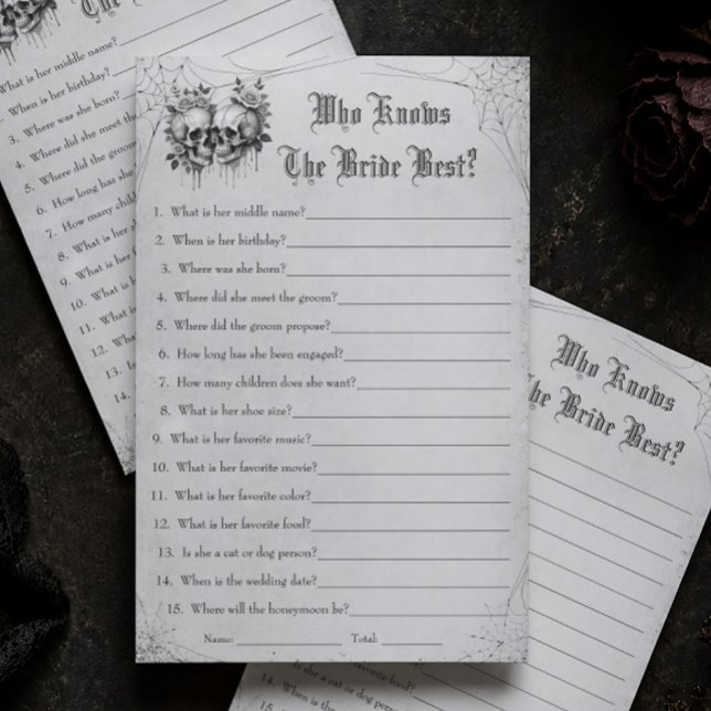 Jeu de mariage Halloween: Qui connaît le mieux la  (Créateur téléchargé)